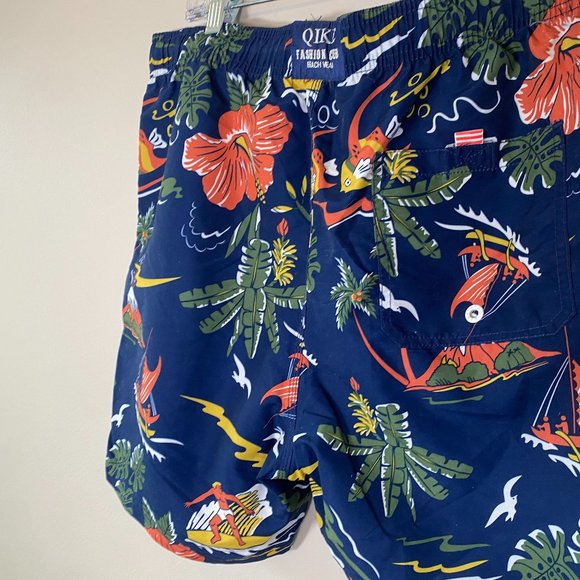 Qike Tribe Men's Patterned Swim Trunks - Picture 3 of 6